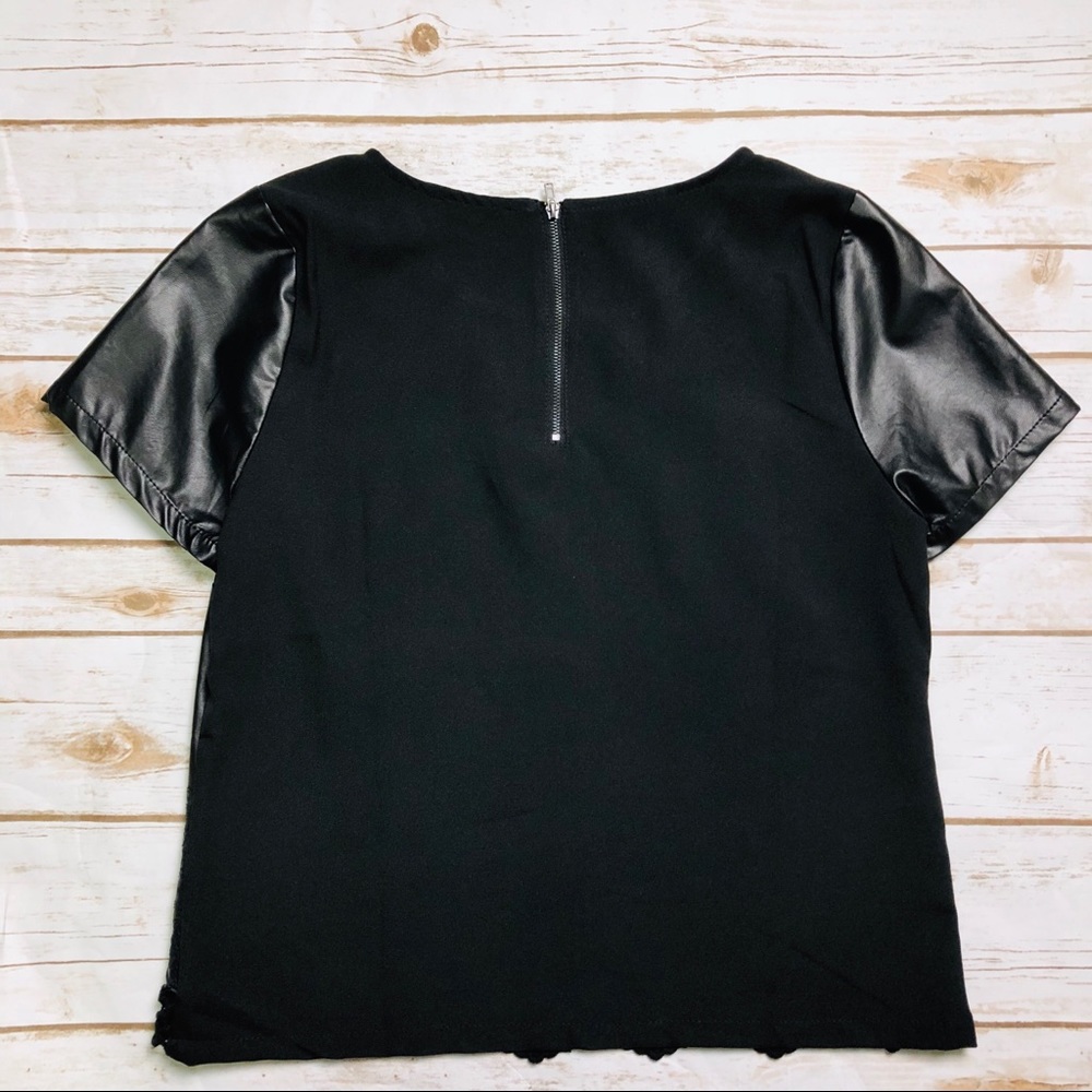 Lulumari Faux Leather and Lace Top - Picture 5 of 8